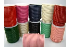 ESNADO Cordon en cuir 4 mm Diverses couleurs Longueur : Au choix, vert menthe, 3 mètres