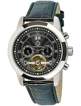 Constantin Durmont Herren-Armbanduhr XL Catano Analog Automatik Leder CD-CATA-AT-LT-STST-BK