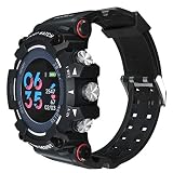 Bluetooth Smartwatch, Sportuhr Fitness Tracker mit Schrittzähler Schlaftracker Intelligente Fitness Armbanduhr Kompatibel mit Android Smartphone und iPhone für Damen Herren,Black