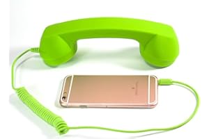 BAGIMA Vintage Retro Telefonhörer Handy Retro Classic 3,5 Mm Telefonhörer Mini Mic Telefonanrufempfänger Smartphone (Grün)