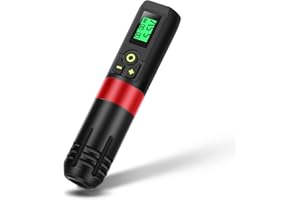 ATOMUS Czerwona bezprzewodowa maszynka do tatuażu bezprzewodowy długopis do tatuażu 1300 mAh obrotowy tatuaż akumulator długopis bezprzewodowy zasilacz cyfrowy wyświetlacz LED