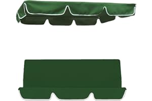 Tenger Home Sonnendach für Hollywoodschaukel, Ersatzdach Universal, Erastzbezug Dachbezug, Dachplane Wasserabweisend und UV-Schutz, Größen (190*132*15 cm, Grün)