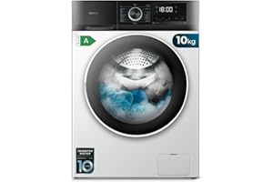 Cecotec Lavadora 10Kg de Carga Frontal Bolero Dresscode 10500 Inverter A. 1950W, 1400 rpm, Motor Inverter Plus, Bajo Consumo, 16 Programas, Lavado con Vapor, Delay Start, Blanca