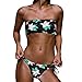 Produktbild Hffan Damen Bikini Set Push Up Badebekleidung Zweiteilige Strand Badeanzug Frauen-Mädchen Sommer Bügel sexy gepolsterte Baden verlässt Blumenbadeanzug Badebekleidung Swimsuit (Sexy Schwarz, L)