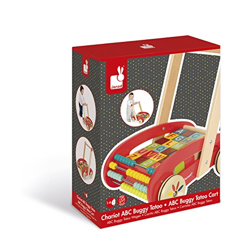 Imagen 5 de Janod - Andador ABC Buggy, Tatoo de 30 cubos (J05379)