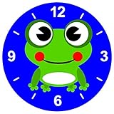 'Cristal Reloj 'Frog de Anfibios de animales de color verde de Feliz de lächelnd de rana de...