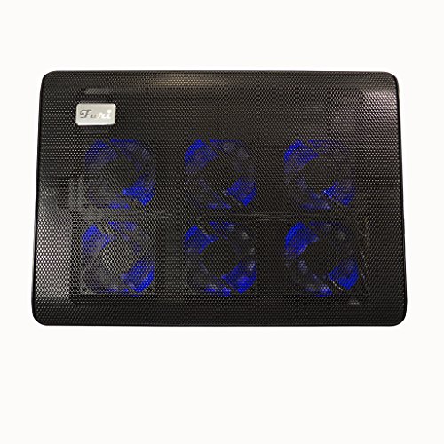 LS Premium Notebook Kühler LS-L112B | Laptop Cooling Pad Ständer| 6x Lüfter / Fan | mit 2 x USB HUB und blaue LED | 10″-15″ Zoll - 8