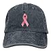 Produktbild Dama Home Pink Ribbon Breast Cancer Erwachsene Low Profile Denim Papa Hut Sonnenblende Cricket Cap