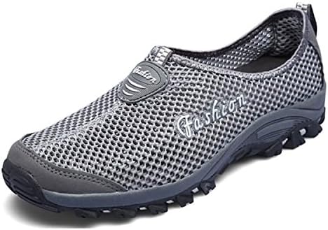 Huaishu Men's Casual Mesh Fashion Shoes Shape-Ups Slip On Walking Sports Athlectic Trainer Breathable Running Sneakers Boys Outdoor Loafers (Color : Gray, Size : EU44/UK10)
