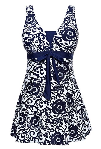 Summer Mae Mujer Traje De Baño del Bowknot Impresión Falda Balneario