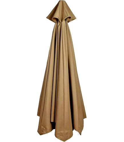 Toile De Rechange Pour Parasol Double V3VOGUE – 465x270 Cm, 12 Baleines, Polyester 160g – Anti-UV, Imperméable, Beige Ou Taupe