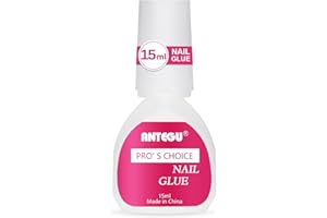 FANJUANLAN 1 Botellas de Pegamento Para Puntas, 15ml Super Fuerte Pegamento Uñas Postizas Con Pincel, Pegamento Para Uñas Acrilicas para Tips Uña