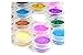 Prochive 45 Mix Colours Glitter Pots Nail Art Makeup Decoration Extra Fine Dust Powder Tip Set (45 PCS)