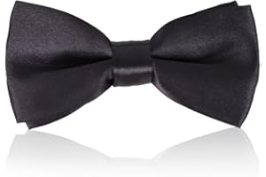 GOZINA Black Clip-on Bow Tie for Kids' Weddings, Birthdays, and Formal Events
