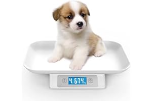 MINDPET-MED Digitale Haustierwaage für Kleintiere,Genauigkeit1g,Messbereich15kg/33Ib, Einheit g/lb/oz/tl/ml, geeignet für Kätzchen,Welpen（GRAU)