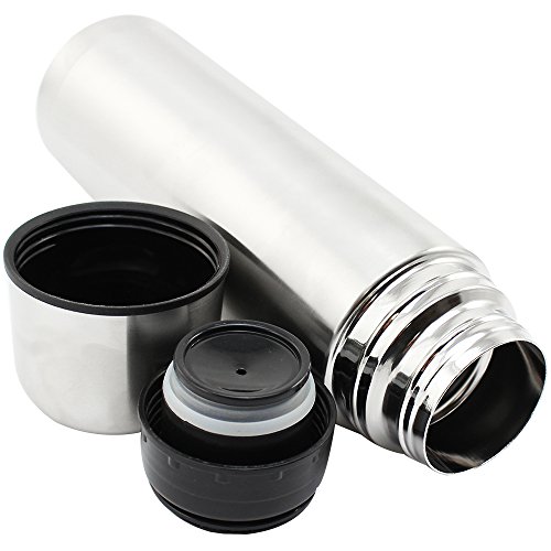 COM-FOUR® Isolierflasche 0,75l aus Edelstahl doppelwandig Einhand-Bedienung (0.75L) - 5