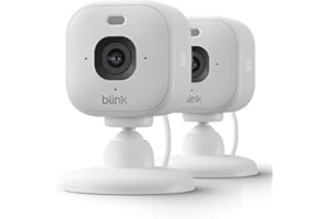 Cámara Mini 2K+ Blink (última generación) | Cámara de seguridad doméstica con enchufe, resolución de vídeo 2K, zoom de 4 aumentos, visión nocturna en color | Compatible con Alexa | 2 cámaras - Blanco