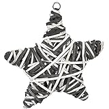 Estrella Natural ratán blanco gris decorativa de Navidad decoración, ratán, blanco gris, 25x25cm