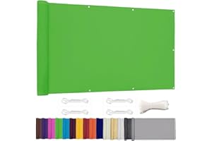 ZHhan Balcony Privacy Screen for Backyard Deck Patio Balcony Fence Porch Sun Shade PVC UV Protection Sun Wind 8 Days Delivered 11 Colors 195 Sizes 420D Green