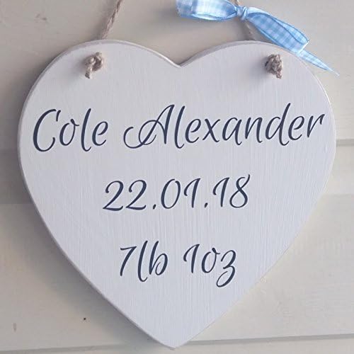 Personalised New Baby Handmade Heart