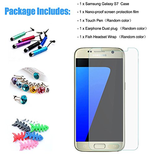 Hcheg funda de silicona dise  o negro panda para Samsung Galaxy S7 - Un dise  o elegante y una protecci  n   ptima  1XProtector de pantalla