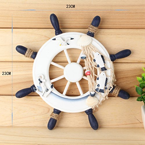UniqueBella Wanddeko Anhänge Schiff Lenker Lenkrad greenock Steuerräder Weiß 23 CM - 2