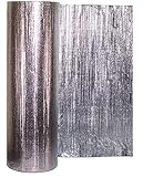 Refleja energía radiante Lámina de aislamiento metálico Solar Bay, 30 m2, color plateado, 2 en 1, de polímero, doble lámina, con una sola burbuja de 4 mm, grosor de 1,2 x 25 m