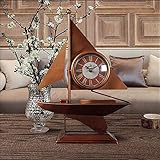 WTOKL Wanduhren Segelboot-Weinlese-alte handgemachte Schmiedeeisen-Verzierungen verzierten Wohnzimmer-Schlafzimmer-Studie Bedside