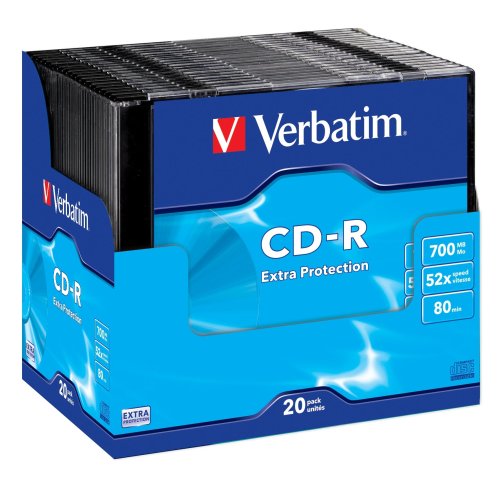 Verbatim DataLife 52x 700MB CD-R Rohlinge 20er Pack im Slim Case (80 Min) - 2