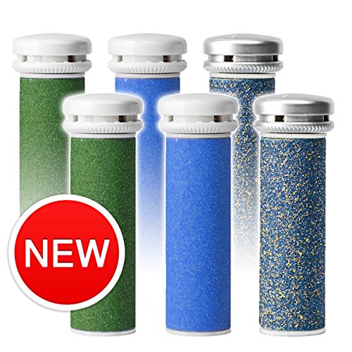 Emjoi Micro-Pedi Compatible Refill Rollers - (Extra, Super & Xtreme Coarse) - Pack of 6