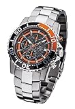 FIREFOX ZION FFS17-107b schwarz/orange Herrenuhr Armbanduhr Chronograph massiv Edelstahl Sicherheitsfaltschließe 10 ATM water resistant