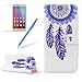 Produktbild Für Huawei Mate 10 Lite Hülle Leder, Girlyard 3D Gemalte Blau Feder Traumfänger Muster Entwurf Schutzhülle Tasche PU + TPU Silikon Innere Cover Wallet Flip Case Bookstyle Standfunktion Kartenfächer Magnet Handyhülle für Huawei Mate 10 Lite