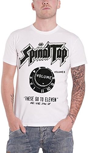 Spinal Tap T Shirt Time Volume These go to Eleven Official Mens White S