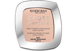 Deborah Milano - Cipria Compatta 24 ore Perfect SPF 15, N2 Light Rose, Texture Ultrafine, ad Azione Opacizzante, Lenitiva e Rigenerante adatta a Pelli Sensibili, 9 gr, 1 item