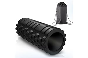 LUNOVARA Foam Roller for Deep Tissue Muscle Massage – Multi-Intensity Grid with Rigid Core – Back, Legs & Arms Trigger Point Massager for Fitness, Physio & Injury Recovery – Includes Carry Bag