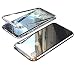 Produktbild LeeACC Magnetische Hülle für iPhone X/XS,[Magnetic Adsorption] Meatll Bumper&Panzerglas Rückseite Cover,Durchsichtige Glas Phone Case Schutzhülle für iPhone X/XS- 5.8 Zoll(Silber
