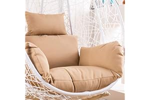 MONDEX Hanging Egg Chair Cushions Cover Hanging Basket Chair Seat Cushion Replacement Cover, Outdoor Swing Waterproof Cushions Cover,Wrinkle, Fade, Stain Resistant,Beige