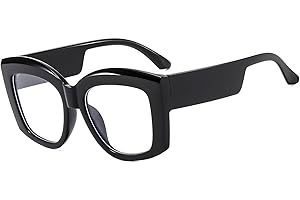 LJCZKA Oversized Square Blue Light Glasses Womens, Chunky Square Computer Glasses Anti-Fatigue, Eye Strain & Headache