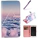 Produktbild EMAXELERS Galaxy S7 Hülle Anime,Galaxy S7 Hülle Cute Traumfänger Muster PU Leder Ledercase Flip Tasche Wallet Schutzhülle Etui Tasche Handytasche Hülle für Samsung Galaxy S7,Triangle Clouds