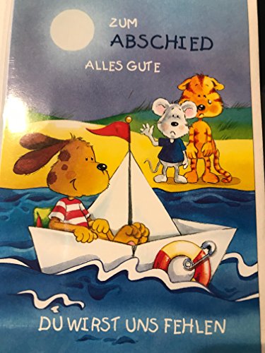 Despedida tarjeta de despedida con Alles Gute, TE nosotros Faltar