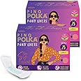 PINQ POLKA Panty Liners for Women Daily Use - 50 Liners|Large 180MM|Ultra Thin Organic Cotton Soft Feel|Spot & Leakage Free|Spotting & Discharge|Rash & Toxin Free|Keeps You Dry & Fresh All Day Long