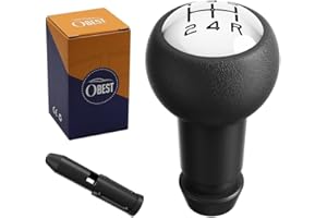 OBEST Pomo de Palanca de Cambio Adecuado para Peugeot 306 406 206 207 307 309 106 205 206 1007 3008, para Citroen C1 C2 C3 C4, 5 Marchas Pomos de Palanca de Cambios de Coche Velocidad con Adaptador