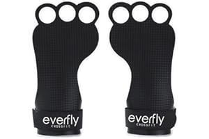 EVERFLY Gants de Crossfit - Grips 3H en fibre de carbone - Gants de gymnastique pour protection des mains - Design ergonomique homme et femme - Gym Fitness Haltérophilie (M)