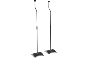 MAHARA Freestanding Speaker Mount Floor Stand Black x2 - Surround Sound System Floor Stand Max 5kg - Speaker Stand Height Adjustable 80cm – 107cm - Speaker Stands SONOS PLAY:1 Compatible