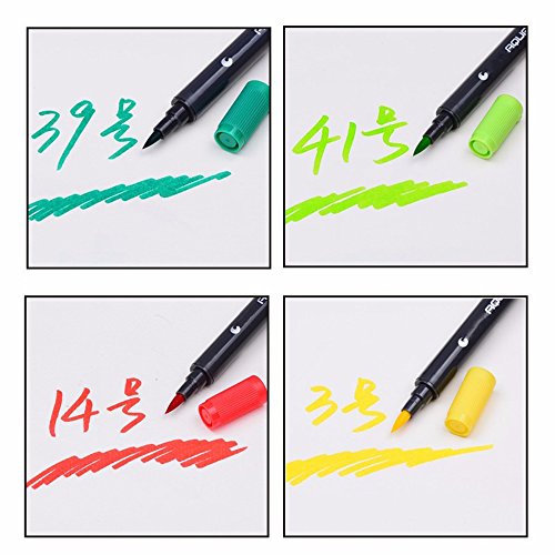 Pinselstift Set-18/24/36/48/80 Farben, Dual Spitze Watercolor Pinsel Stift auf Wasserbasis Marker für Skizzen, Malerei und Farben, Bunte Farben Pinselstift Set Vermischbare Pinselstifte Mit Flexiblen Echten Bürste Spitzen aquarell pen - 5