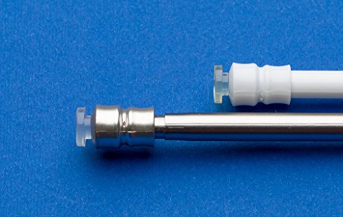 rewagi Hochwertige Klemmstangen, Teleskopstangen, Gardinenstangen, Scheibengardinenstangen, Vitragenstangen – Länge: 25 – 35 cm – Farbe: edels.-matt – 1 Stück - 2