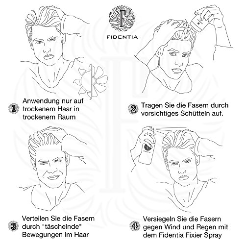 Fidentia Premium Schütthaar Nachfüllpackung 40g, Dark Brown – Dunkelbraun - 4