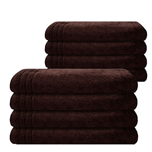 Gallant 8 tlg Set Gästehandtücher braun Gästetücher 30 x 50 cm 100% Baumwolle Gast Handtuch Set saugfähige Frottee Qualität braun