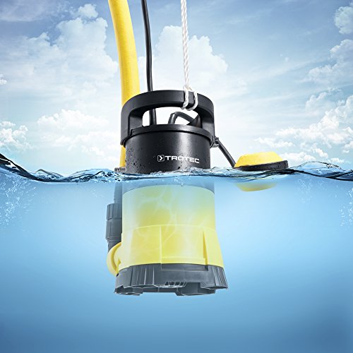 TROTEC TWP 4005 E Klarwasser Tauchpumpe flachsaugend, 400 Watt Leistung, bis zu 7.000 Liter Wasser (max. 7,5 m Tiefe), Fremdkörper bis 5 mm, Automatisches Ein- und Ausschalten dank des stufenlos einstellbaren Schwimmschalters - 9