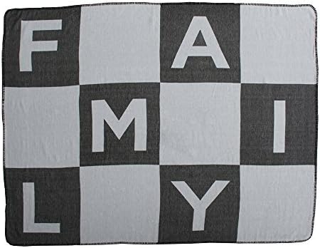 The Novogratz 100% Cotton Washable Family Throw Blanket, Black